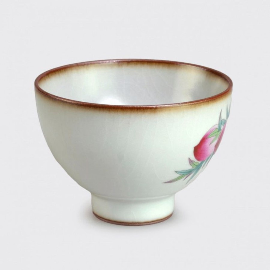 Teaware Mei Leaf | Longevity Peach - Jingdezhen Handpainted Cup